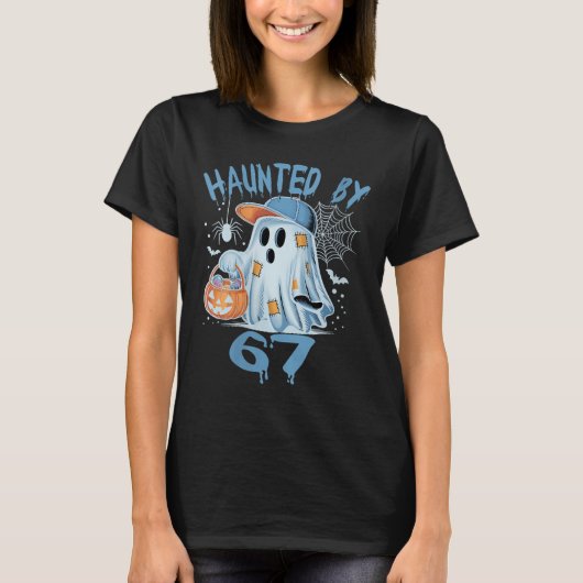 Womens Haunted 6 7 Six Seven 67 Meme Halloween Cos T-Shirt (Vorderseite)