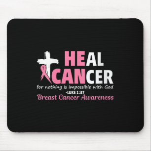 Womens Heal Cancer Christlich glauben Gottesbrust Mousepad