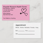 Women's Health OBGYN Appointment Cards Terminkarte (Vorne/Hinten)