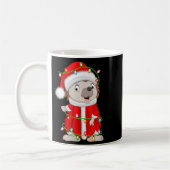 Womens Hedgehog Christmas Lights Santa Costume Cut Kaffeetasse (Links)
