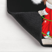 Womens Hedgehog Christmas Lights Santa Costume Cut Mousepad (Ecke)