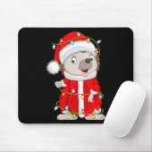 Womens Hedgehog Christmas Lights Santa Costume Cut Mousepad (Mit Mouse)