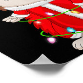 Womens Hedgehog Christmas Lights Santa Costume Cut Poster (Ecke)