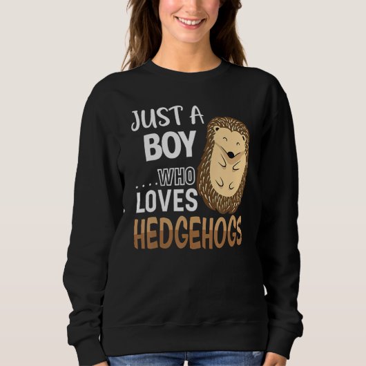 Womens Hedgehog Just A Boy Who Loves Hedgehog Cost Sweatshirt (Vorderseite)