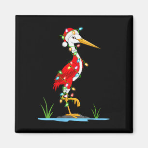 Womens Heron Bird Weihnachten Weihnachtsfeier Magnet