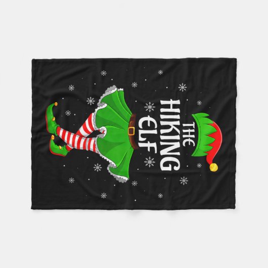 Womens Hiking Elf Christmas Family Girls Women Elf Fleecedecke (Vorderseite (Horizontal))