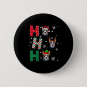 Womens Ho Ho Ho Blue Heeler Dog Matching Christmas Button (Vorderseite)