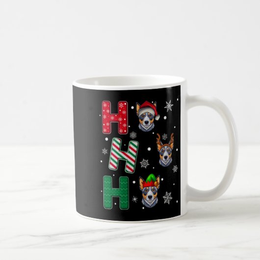 Womens Ho Ho Ho Blue Heeler Dog Matching Christmas Kaffeetasse (Rechts)