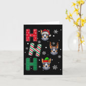 Womens Ho Ho Ho Blue Heeler Dog Matching Christmas Karte (Gelbe Blume)