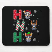 Womens Ho Ho Ho Blue Heeler Dog Matching Christmas Mousepad (Vorne)