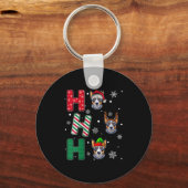 Womens Ho Ho Ho Blue Heeler Dog Matching Christmas Schlüsselanhänger (Vorderseite)