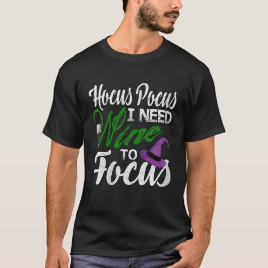 Womens Hocus Pocus I Need Wine to Focween T-Shirt (Vorderseite)