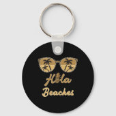 Womens Hola Beaches Funny Pineapse Beach Sommer V Schlüsselanhänger (Vorderseite)