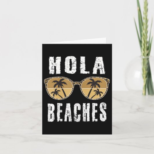 Womens Hola Funny Pineaple Beach Sommerurlaub Karte (Vorderseite)