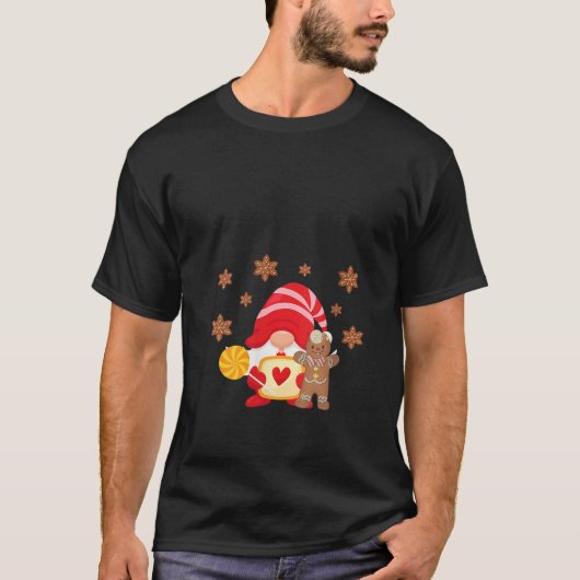 Womens Holiday Gnome With Gingerbread And Candy Ca T-Shirt (Vorderseite)