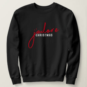 Womens Holiday J'adore Christmas Matching Family Sweatshirt