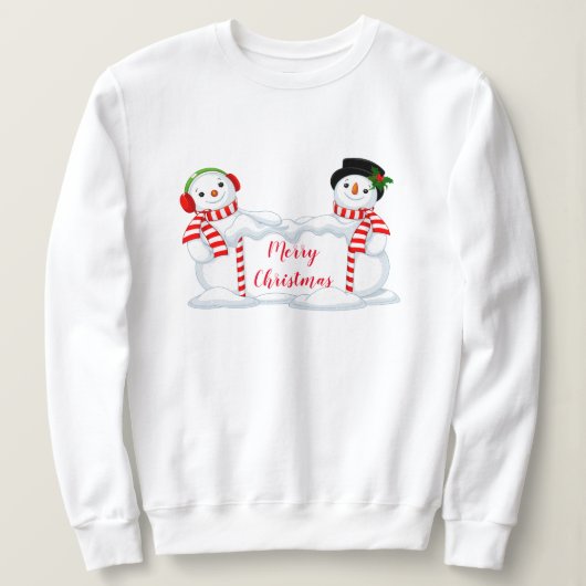 Womens Holiday Sweatshirt Snowman (Design vorne)