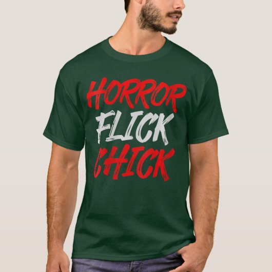 Womens Horror Flick Chick VNeck retro T-Shirt (Vorderseite)