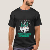 Womens Horse Racing Gnome Christmas Party Pajama H T-Shirt (Vorderseite)