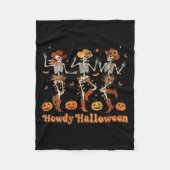 Womens Howdy Halloween Cowboy Cowgirl Skeleton Dan Fleecedecke (Vorderseite)