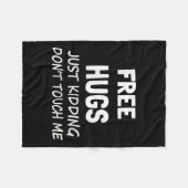 Womens Hugs Just Kidding Don't Touch Me V-neck Fleecedecke (Vorderseite (Horizontal))