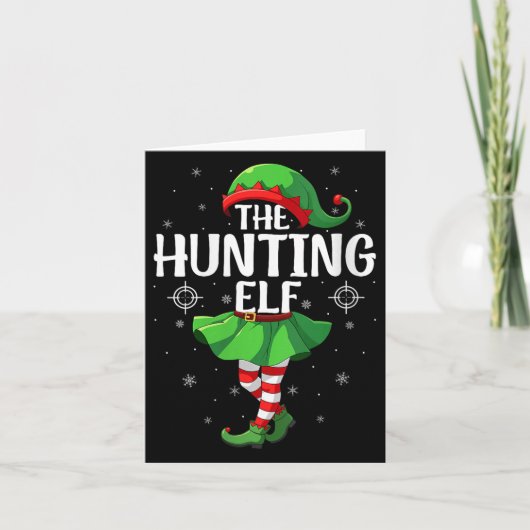 Womens Hunting Elf Christmas Girls Women Elf Squad Karte (Vorderseite)