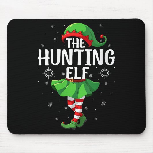 Womens Hunting Elf Christmas Girls Women Elf Squad Mousepad (Vorne)