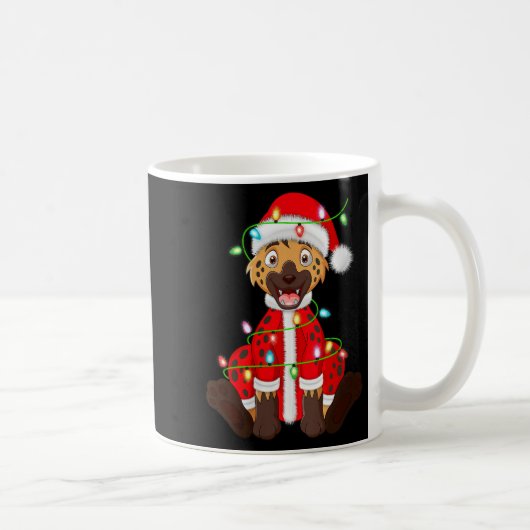 Womens Hyena Christmas Lights Santa Costume Cute A Kaffeetasse (Rechts)