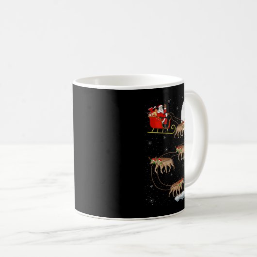 Womens Hyena Santa Sleigh Flying Funny Magical Chr Kaffeetasse (VorderseiteRechts)