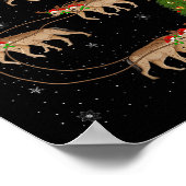 Womens Hyena Santa Sleigh Flying Funny Magical Chr Poster (Ecke)