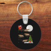 Womens Hyena Santa Sleigh Flying Funny Magical Chr Schlüsselanhänger (Vorderseite)