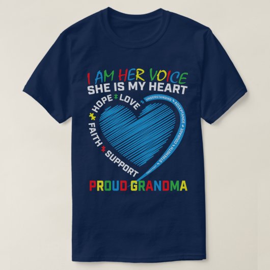 Womens I Am Her Voice Autism Awareness Granddaught T-Shirt (Design vorne)