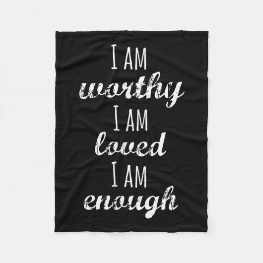 Women's I Am Worthy Motivational Christian Fleecedecke (Vorderseite)