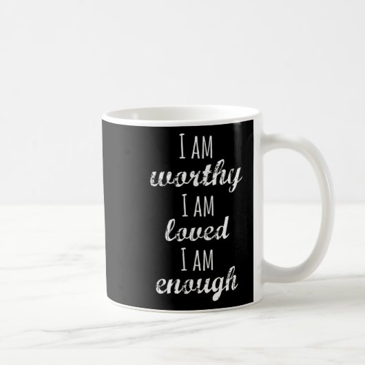 Women's I Am Worthy Motivational Christian  Kaffeetasse (Rechts)