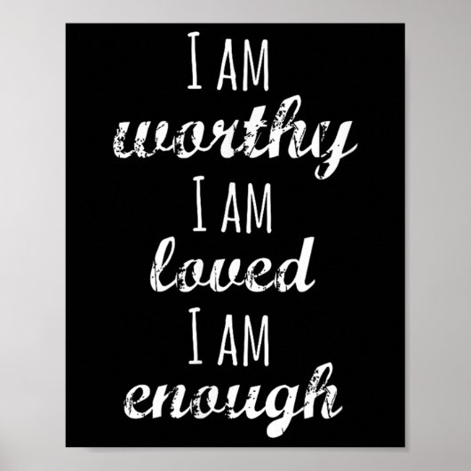 Women's I Am Worthy Motivational Christian  Poster (Vorne)