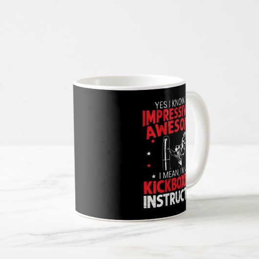  Womens I bin Kickboxing Instructor Kickboxer Comb Kaffeetasse (VorderseiteRechts)