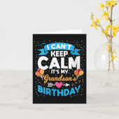 Womens I Can't Keep Calm It's My Grandson Birthday Karte (Gelbe Blume)