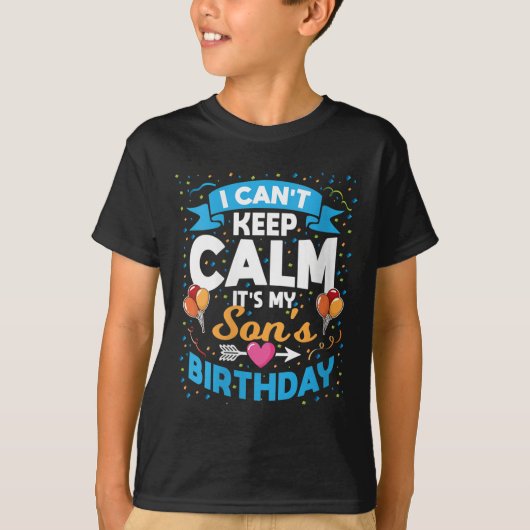 Womens I Can't Keep Calm It's My Son Birthday V-ne T-Shirt (Vorderseite)