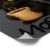 Womens I Don't Do Mornings Funny Quote Black Cat L Poster (Ecke)