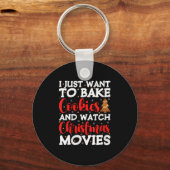 Womens I Just Want To Bake Cookies And Watch Holid Schlüsselanhänger (Vorderseite)