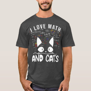 Women's I Liebe Mathe und Katzen Niedlich Kitty Ca T-Shirt