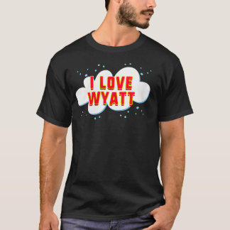 Womens I Liebe Wyatt Geburtstagsvorname VNeck T-Shirt