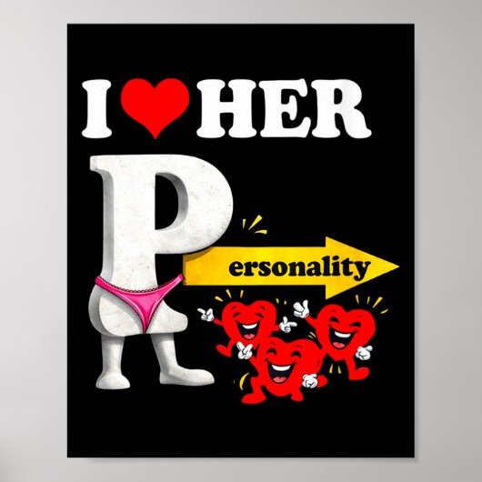 Women's I Love Her Ity Funny Valentine's Day Coupl Poster (Vorne)