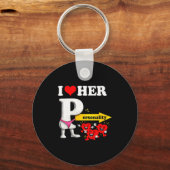 Women's I Love Her Ity Funny Valentine's Day Coupl Schlüsselanhänger (Vorderseite)