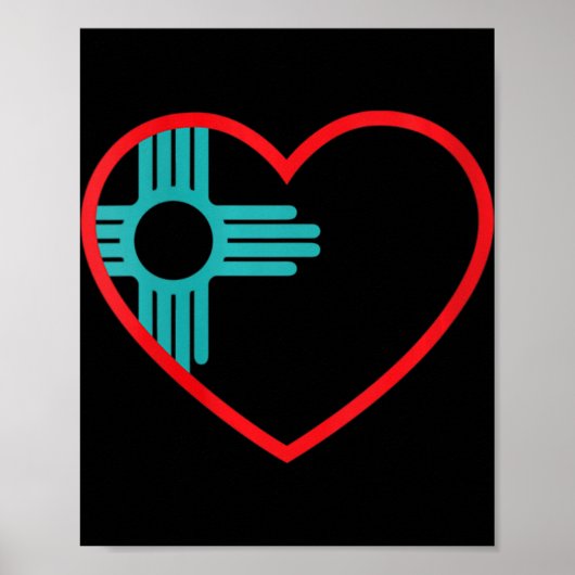 Womens I Love New Mexico Heart Zia Symbol New Mexi Poster (Vorne)
