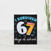 Womens I Survived 67 Days Of School Funny Meme Tea Karte (Vorderseite)