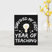 Womens I Survived My First Year Of Teaching Funny Karte (Gelbe Blume)