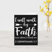 Womens I Will Walk By Faith When I Cannot See Chri Karte (Gelbe Blume)