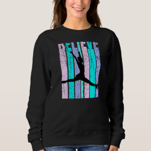Womens Ice Skater Skaten Abbildung Skate Vintag sc Sweatshirt