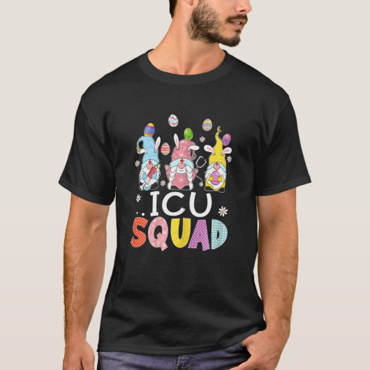 Womens Icu Squad Bunny Gnome Rabbit Eggs Jagd N T-Shirt (Vorderseite)